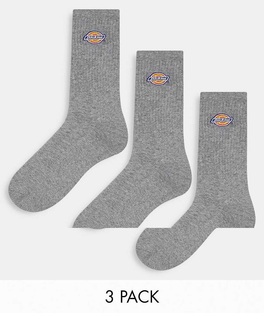 Dickies - Valley Grove - 3er-Pack Crew-Socken in Grau von Dickies