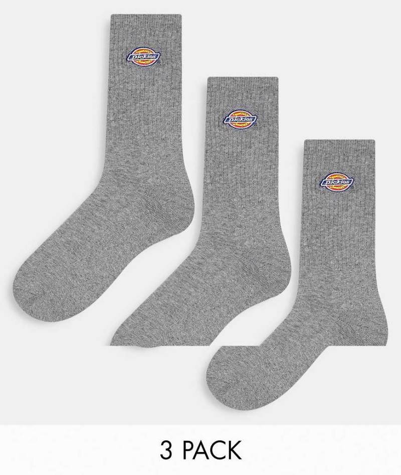 Dickies - Valley Grove - 3er-Pack Crew-Socken in Grau von Dickies