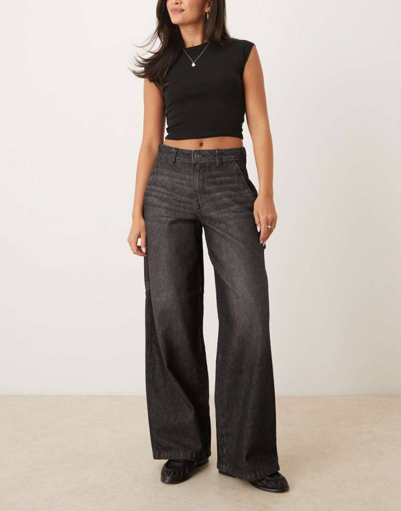 Dickies Wide Fit - Hilham - Jeans aus ausgebleichtem Denim in verwaschenem Schwarz von Dickies