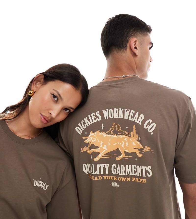 Dickies - Wolf Country - T-Shirt in Braun mit Grafik am Rücken, exklusiv bei ASOS von Dickies