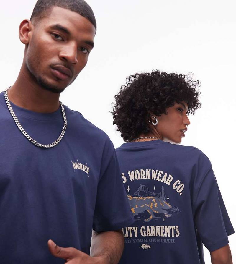 Dickies - Wolf Country - T-Shirt in Marineblau mit Rückenprint, exklusiv bei ASOS von Dickies