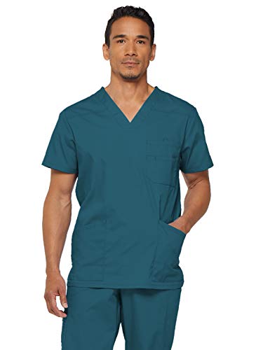 Dickies Xtreme Stretch Herren Scrub Top mit V-Ausschnitt, Blau (Caribbean Blue), Klein von Dickies