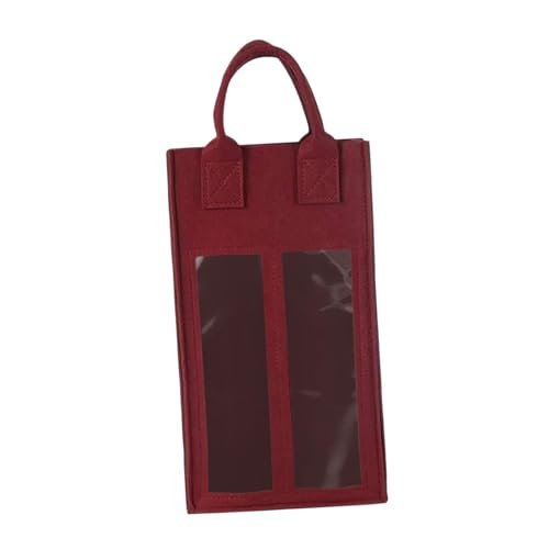 Dickly 2 Flaschen Weingeschenktbeutel Weinträger Tasche Wasser Tragbarer Champagner Weinbeutel für 2 Flaschen für Partys Hochzeitsreisen, Weinrot von Dickly