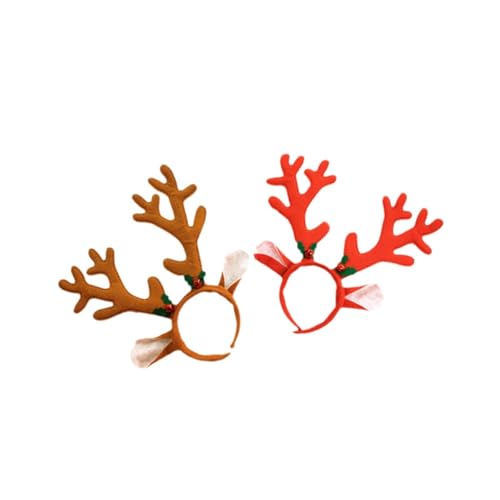 Dickly 2Pcs Deer Geweih Stirnband Kopfschmuck Weihnachten Headwear für Jubiläen Fotos von Dickly