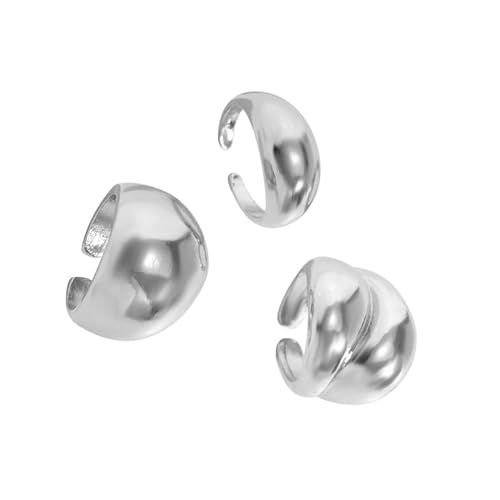 Dickly 3 x offene Ringe für Damen, Punk-Schmuck, modische stapelbare Ringe, Daumen-Knöchel-Ringe für Hochzeit, Geburtstag, Geschenke, Festival, Silber von Dickly