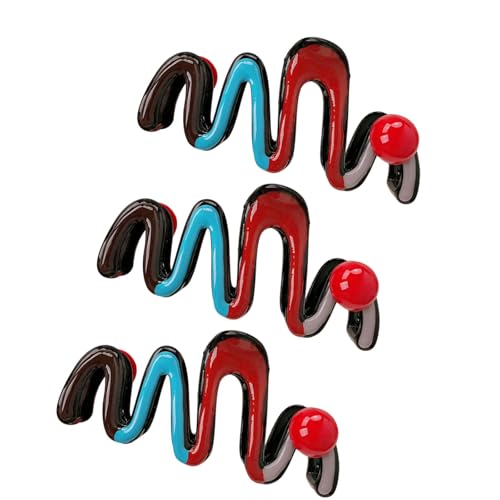 Dickly 3x Haar Klaue Clips Haar Mode Große Kiefer Clips für Frauen Dickes Haar, Rote Perlen Dickly 3x Haar Klaue Clips Haar Mode Große Kiefer Clips für Frauen Dickes Haar, Rote Perlen von Dickly