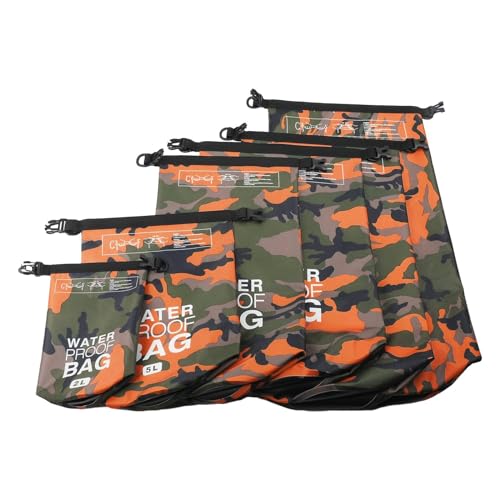 Dickly 6X wasserdichte Trockentasche, Trockenaufbewahrungstasche, Outdoor-Taschen, Trockentasche für Damen und Herren, Trockensack zum Schwimmen, Angeln, Orange von Dickly