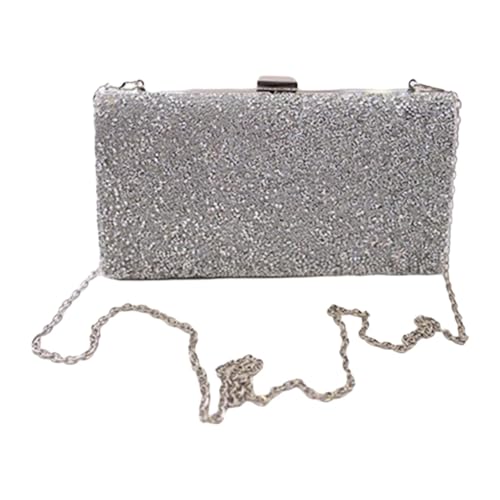 Dickly Abendtasche Lady Chic Crossbody Handtasche für Night Out Party Dinner Dating Street, Silber von Dickly