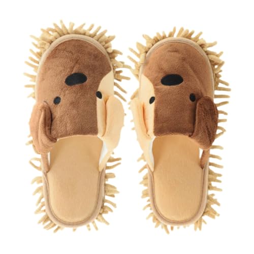 Dickly Abnehmbare Wischpantoffeln, Cartoon-Moppschuhe für Bürofrauen, Bodenreinigungswerkzeuge für Zuhause von Dickly