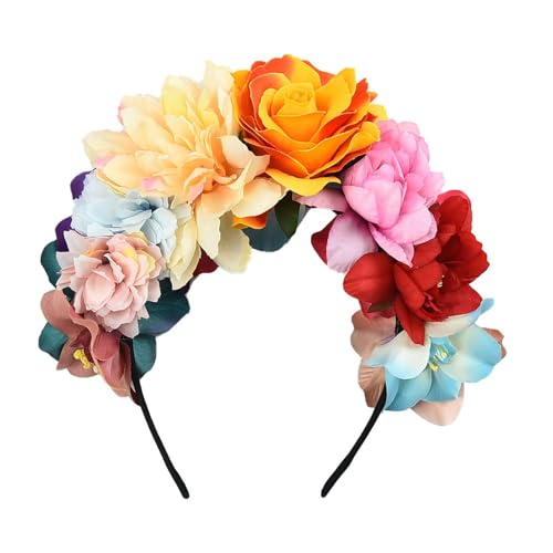 Dickly Blumenkranz Haarband Zubehör Dekor Frauen Stirnband für Hochzeitsfeier Gefälligkeiten, Stil c von Dickly