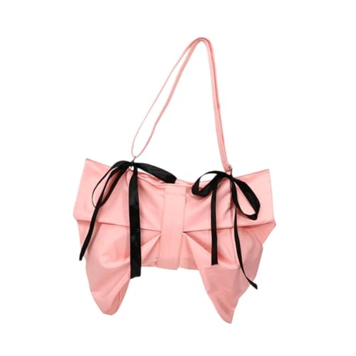 Dickly Bogen Umhängetasche Nylon Trendy Bogen Geldbeutel für Work Street Dating Party Shopping, Rosa von Dickly