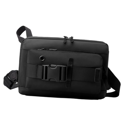 Dickly Brusttasche für Herren, Gürteltasche, Utility-Tasche mit Reißverschluss, leichte Umhängetasche, Schultertasche für Laufen, Outdoor-Sport, Schwarz von Dickly