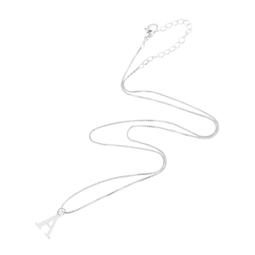 Dickly Buchstaben-Halsketten-Anhänger-Halsketten für Frauen, trendige Alphabet-Halskette, Schmuck für Abschlussfeiern, Valentinstagsgeschenk, Silber, A von Dickly