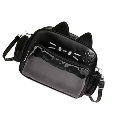 Dickly Cat Ita Bag DIY Handtasche Damen Schultertasche für Party Geschenke Anime Puppen Display, Schwarz von Dickly