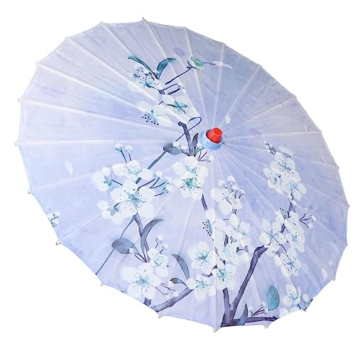 Dickly Chinesischer Regenschirm aus geöltem Papier, dekorativer Tanzschirm, tragbarer Damen-Regenschirm aus Seidenstoff für Partys, Tanzabende, Fotografie, Stil I von Dickly