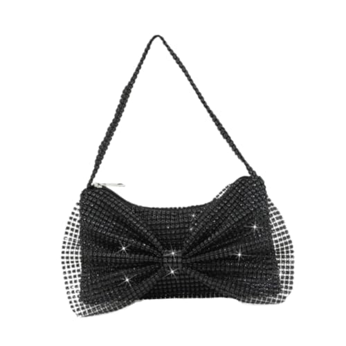 Dickly Damen Abend Clutch Modische Unterarmtasche für Bankett Sommer Geburtstag, Schwarz von Dickly