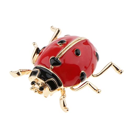 Dickly Emaille Marienkäfer Käfer Insekt Brosche Damen Herren Modeschmuck, Rot von Dickly