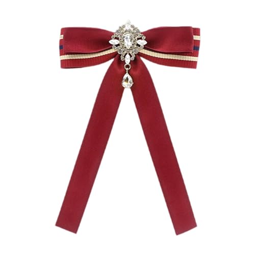 Dickly Fliege, Bandbrosche, Krawattenbrosche, Anstecknadel, Schleife, Fliege für Frauen und Mädchen, Krawattennadel für Uniform, Kostümzubehör, Party, Rot von Dickly