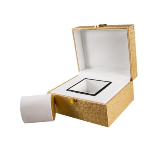 Dickly Flip-Watch-Organizer, Uhrenbox mit abnehmbarem Kissen, kreative Uhrenaufbewahrungsbox, Uhrenvitrine für Reisearmbänder, Golden Dickly Flip-Watch-Organizer, Uhrenbox mit abnehmbarem Kissen, kreative Uhrenaufbewahrungsbox, Uhrenvitrine für Reisearmbänder, Golden von Dickly