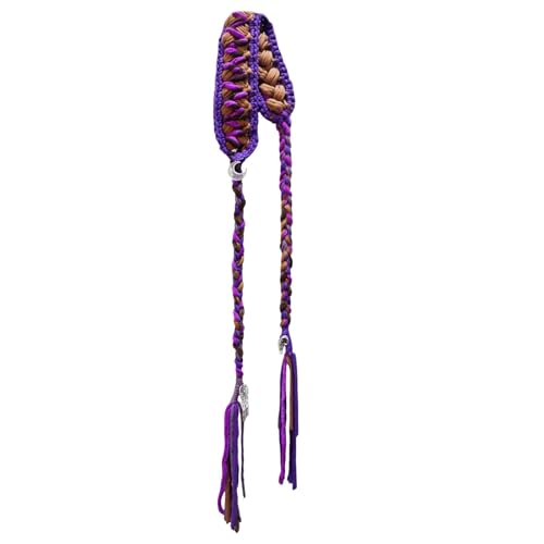 Dickly Haarband Stirnband Kopftuch Haarbandana Als Handgefertigter Haarschmuck Im Böhmischen Stil mit Verspielten Quasten für Frauen für Tägliche Mode Und F, Lila von Dickly