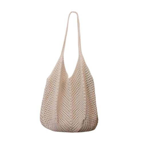 Dickly Häkelbeutel für Frauen Hobo -Tasche Umhängetasche Schulterbeutel Geldbörse Boho Satchel ästhetischer Strandtasche zum Party Frühling Geburtstag, Beige von Dickly