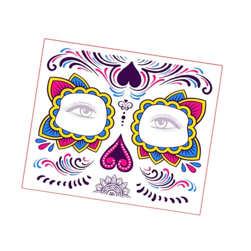 Dickly Halloween Gesicht Aufkleber Floral Temporäre für Party Kostüm Zubehör Maskerade, Style B von Dickly