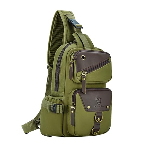 Dickly Herren Brusttasche Multifunktionaler Casual Daypack für Outdoor Sport Klettern, GrÜn von Dickly