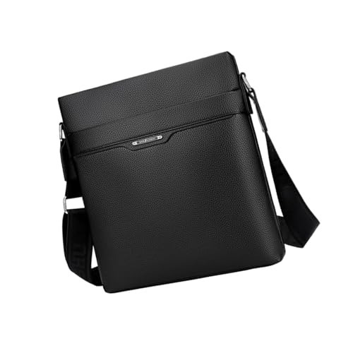 Dickly Herren Umhängetasche Reißverschluss Business Satchel für Radfahren Reiten Workout Geburtstag, Schwarz von Dickly