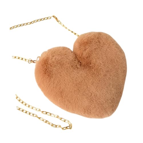 Dickly Herzform Satchel Leichtes Gewicht mit Kette niedliche Mode Umhängetasche für Party, Helles Khaki von Dickly