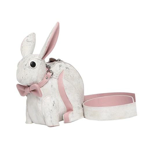 Dickly Kaninchenpuppenumhängende Tasche Lady Crossbody Tasche für die Dating Street Fall Fring Fring Beach, Weiß von Dickly