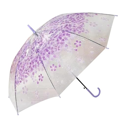 Dickly Kirschblüten-Regenschirm, transparenter Regenschirm, Stockschirm, Regenschirm für Hochzeit, Outdoor-Aktivitäten, Dekoration, Mädchen von Dickly