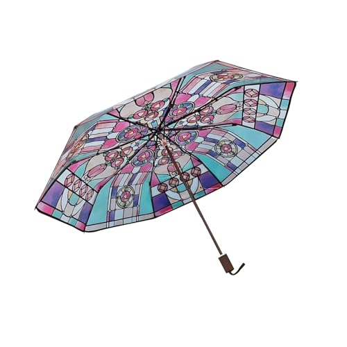 Dickly Mehrfarbiger, transparenter Regenschirm, Taschenschirm, tragbare, modische und robuste Regenbekleidung, Dekoration für regnerische Tage, für Kinder von Dickly
