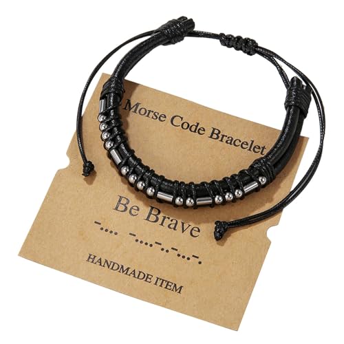 Dickly Morsecode-Armband, inspirierende Armbänder, Geschenke, Schmuck, Herrengeschenke für Geburtstagsgeschenke, Freund, Frauen, Männer, Sei mutig von Dickly