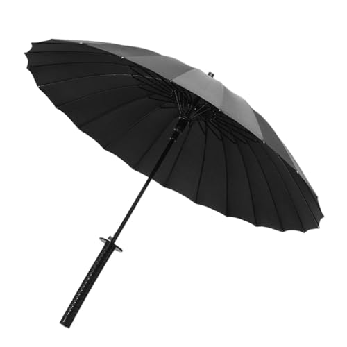 Dickly Outdoor-Regenschirm, modischer Herren-Regenschirm, leicht, gerader Regenschirm, Regenschirm mit langem Griff für Spaziergänge im Freien, 24 Rippe von Dickly