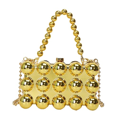 Dickly Reise-Einkaufstasche mit Kette und Schultergurt, Reise-Umhängetasche für den Urlaub, Shopping, Golden von Dickly