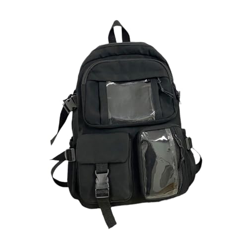 Dickly Rucksack für Mädchen, süßer Rucksack mit Mehreren Taschen, lässiger Tagesrucksack, Schwarz von Dickly