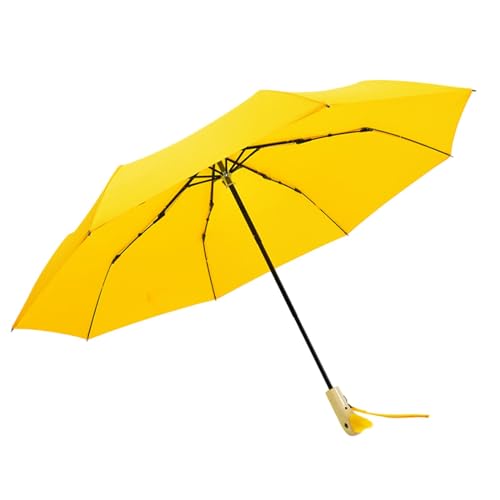Dickly Sonnenregenschirme, Faltbarer Regenschirm, tragbarer Reiseschirm, regenfest, wasserdicht, kompakter Regenschirm für Rucksackreisen, Outdoor, Wandern, Gelb und schwarz von Dickly