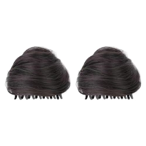 Dickly Space Bun Haarspange Perückenzubehör Leichtes dickes Haarstyling-Zubehör Lazy Haarteil für Hochzeiten, Abschlussbälle, Mädchen, Braun Schwarz von Dickly
