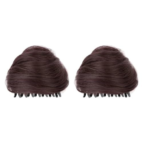 Dickly Space Bun Haarspange Perückenzubehör Leichtes dickes Haarstyling-Zubehör Lazy Haarteil für Hochzeiten, Abschlussbälle, Mädchen, Dunkelbraun von Dickly