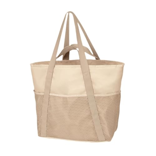 Dickly Strandtasche Lebensmitteltasche für Urlaubskonzert Dame Frauen Sportspiel Picknick, Beige von Dickly