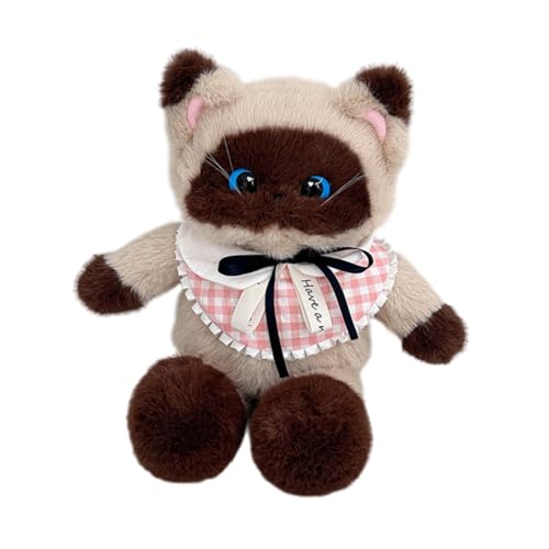 Dickly Süße Katze ausgestopfte Rucksack -Rucksack Leichtes Tier Rucksack Reisetagesack für Mädchen Kinderparty Jubiläumsgeburtstagsgeschenk, Braun Beige von Dickly