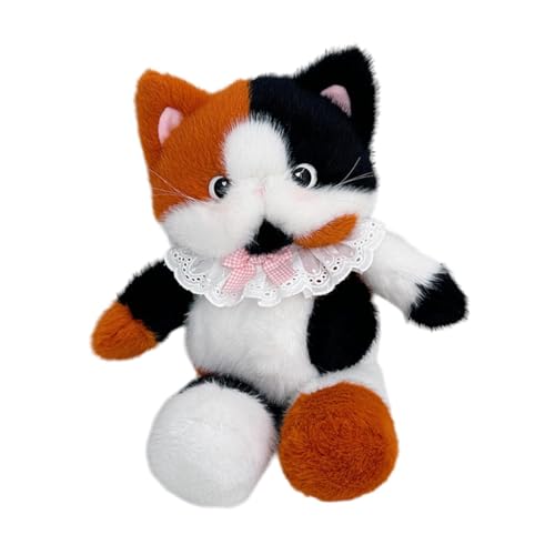 Dickly Süße Katze ausgestopfte Rucksack -Rucksack Leichtes Tier Rucksack Reisetagesack für Mädchen Kinderparty Jubiläumsgeburtstagsgeschenk, Orangeweißes Schwarz von Dickly