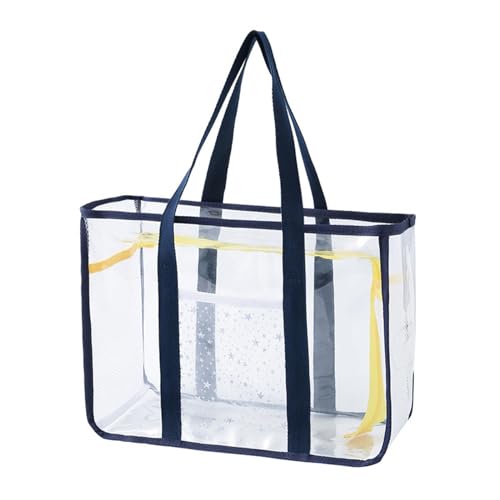 Dickly Transparente Tragetasche für Damen, Sporttasche, Reisetasche, Strandtasche für Street Beach Outdoor, Dunkelblau von Dickly