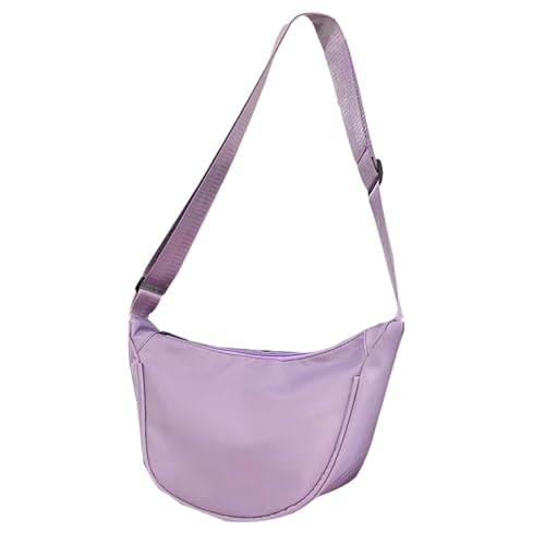 Dickly Umhängetasche, halbmondförmige Tasche, Hüfttasche, modisch, für Damen und Herren, Brusttasche, mittelgroße Gürteltasche, Umhängetasche für Urlaub, violett von Dickly