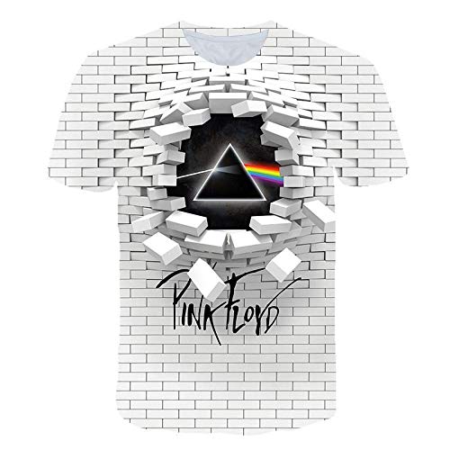 T-Shirts Lochwand Pink Floyd Animal 3D Digitaldruck Loses Paar Kurzarm-A-0001, XL von Dickplay