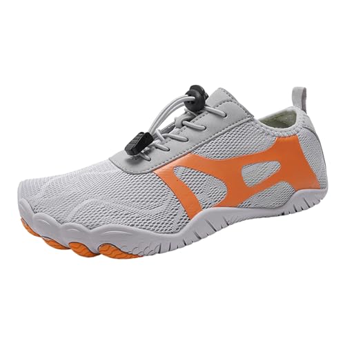 Barfuss Schuhe Damen Herren Atmungsaktiv Barefoot Shoes rutschfeste Minimalistische Barfuss Schuhe Traillaufschuhe Breiter Zehenbox Feldluft Barfußschuhe Wanderschuhe Wildling Schuhe,Orange,42 EU von Didadihu