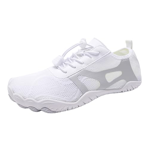 Barfuss Schuhe Damen Herren Atmungsaktiv Barefoot Shoes rutschfeste Minimalistische Barfuss Schuhe Traillaufschuhe Breiter Zehenbox Feldluft Barfußschuhe Wanderschuhe Wildling Schuhe,Weiss,40 EU von Didadihu