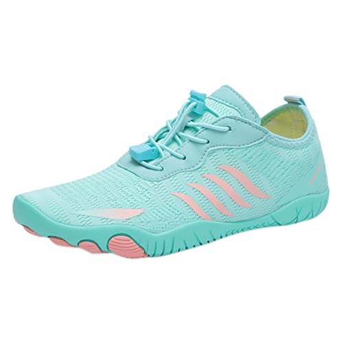 Barfußschuhe Damen Herren Rutschfeste Barfußschuhe Atmungsaktiv Breiter Zehenbox Zehenschuhe Traillaufschuhe Wasserfest Unisex Outdoor Barfuss Schuhe Schwimmschuhe Strandschuhe,Himmelblau,37 EU von Didadihu