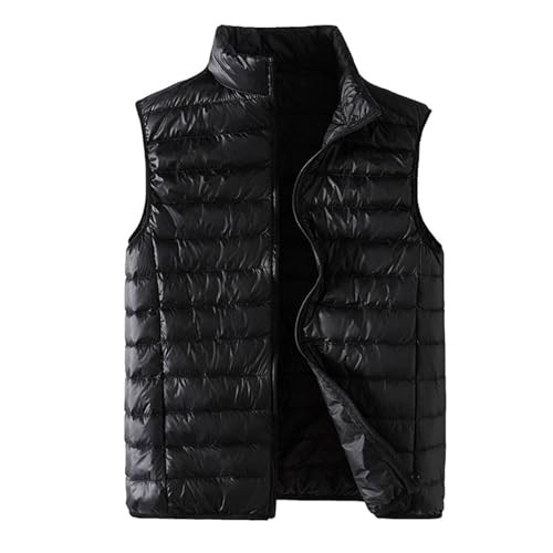 Didadihu Ärmellose Fleeceweste Herren : Freizeit Steppweste Kurz Arbeitsweste Fleeceweste Bodywarmer Slim Fit Weste Softshellweste Sportweste Outdoor 5Xl,Schwarz,Xl von Didadihu