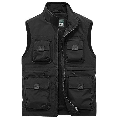 Didadihu Ärmellose Weste Herren : Reißverschluss Steppweste 5Xl Fleeceweste Arbeitsweste Bodywarmer Leichte Weste Vest Sportweste Ärmellos Schwarz,Schwarz,3Xl von Didadihu